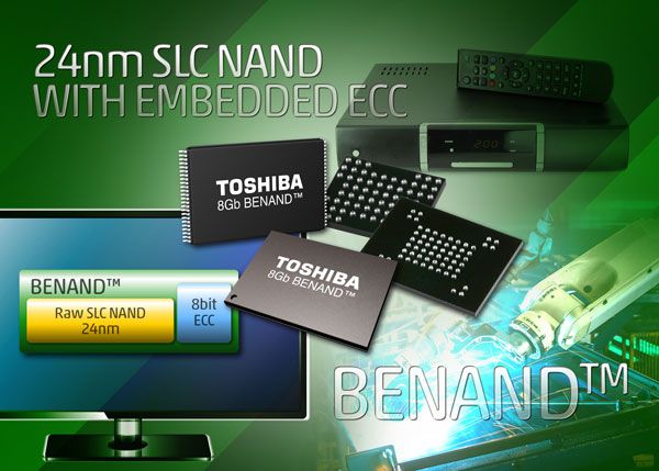 Флэш-память BENAND SLC NAND оснащена встроенным механизмом коррекции ошибок (ECC)