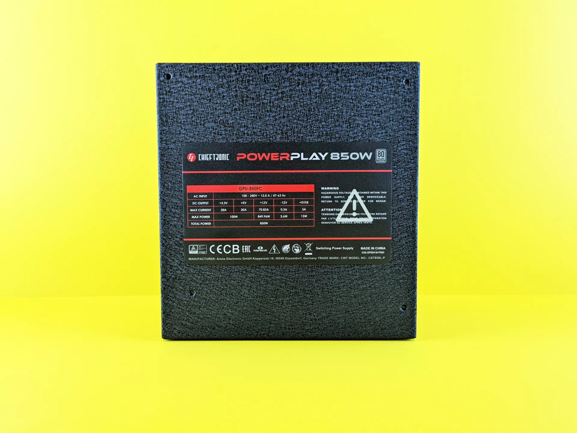 Тест-драйв блока питания Chieftronic Power Play GPU-850FC (850 W) 80 PLUS Platinum