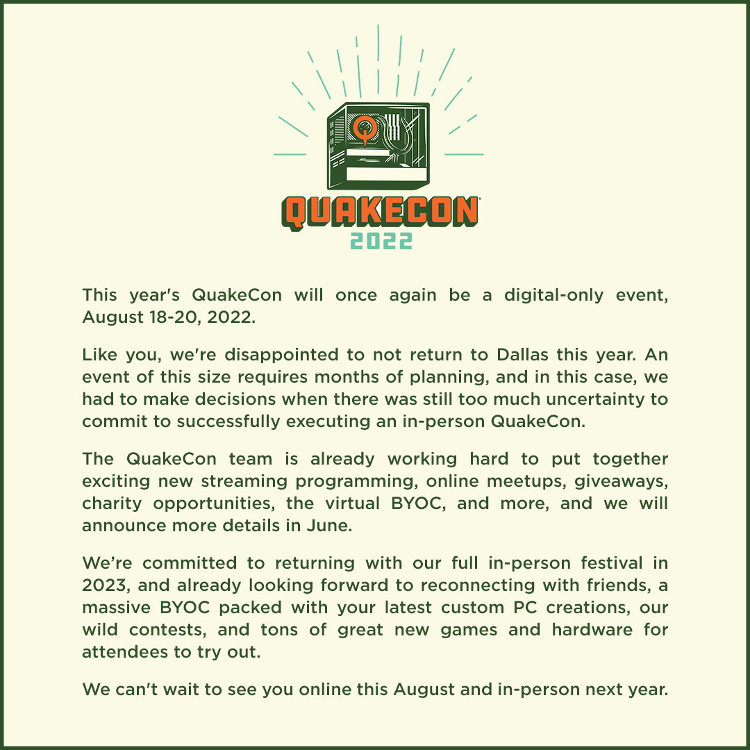 Bethesda сообщила о дате проведения QuakeCon 2022 