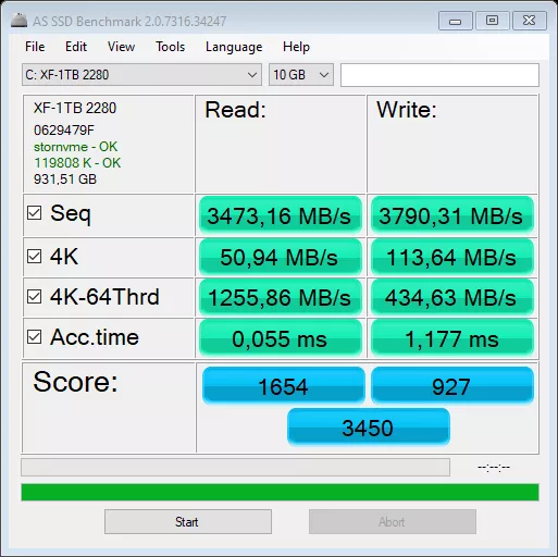 Обзор SSD NVMe KingSpec XF2280 1 Tb
