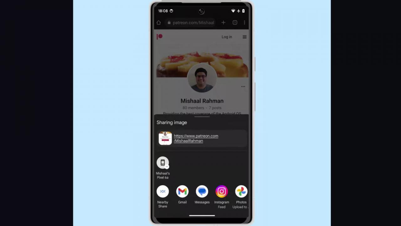 Android 14 позволит делиться скриншотами и ссылками страниц в сети одновременно